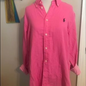 Long sleeve button down Ralph Lauren top.
